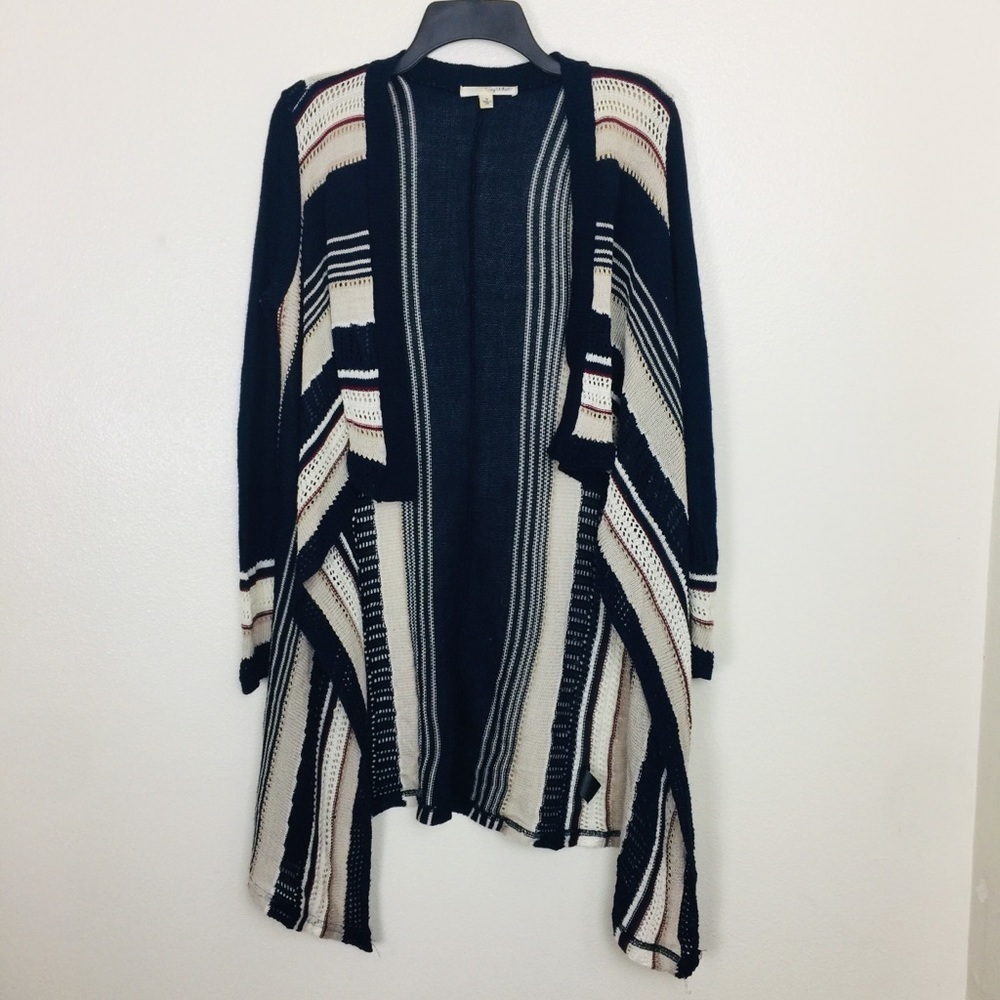 Say What Cardigan Long Back Navy Blue Size M